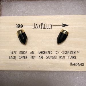 JAXKelly Black and Silver Stud Earrings